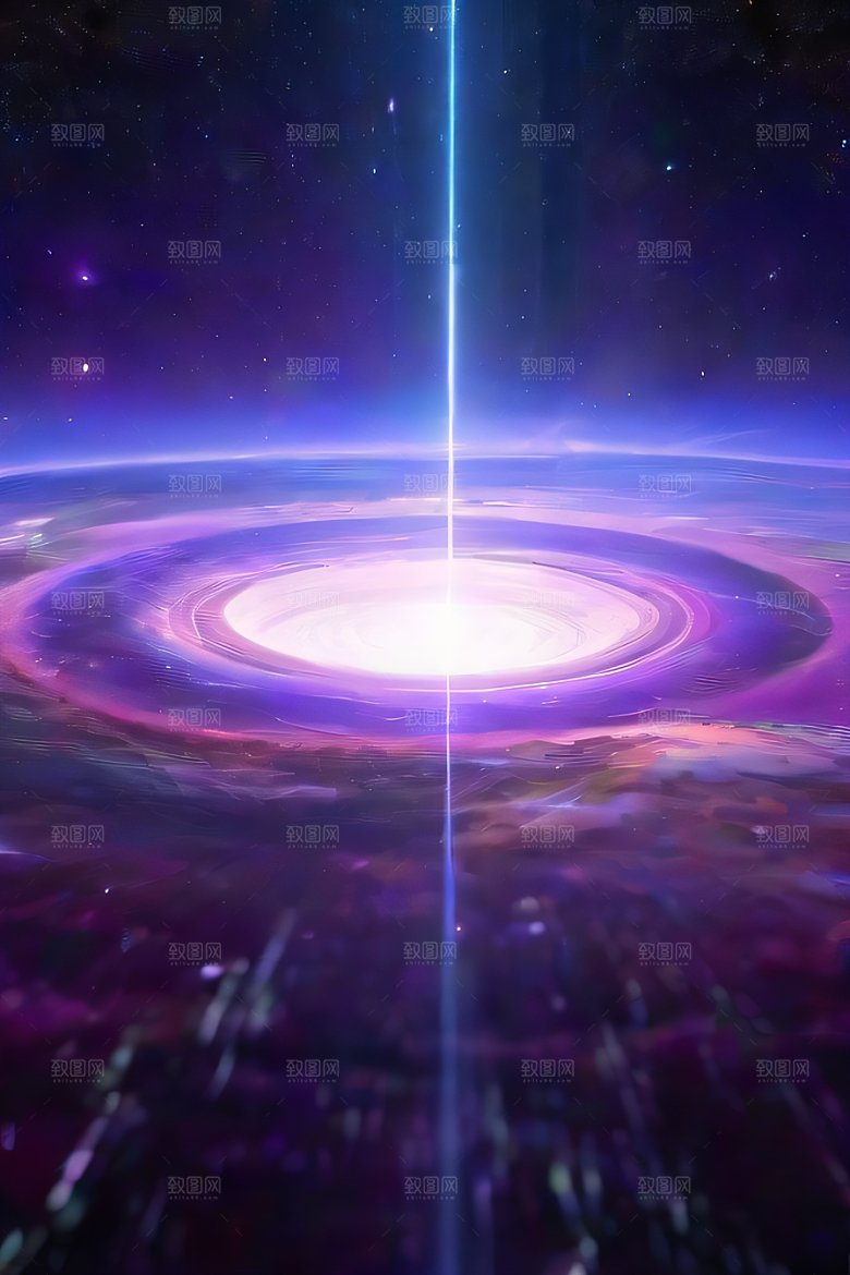 深紫色的梦幻传送门高清细节描绘