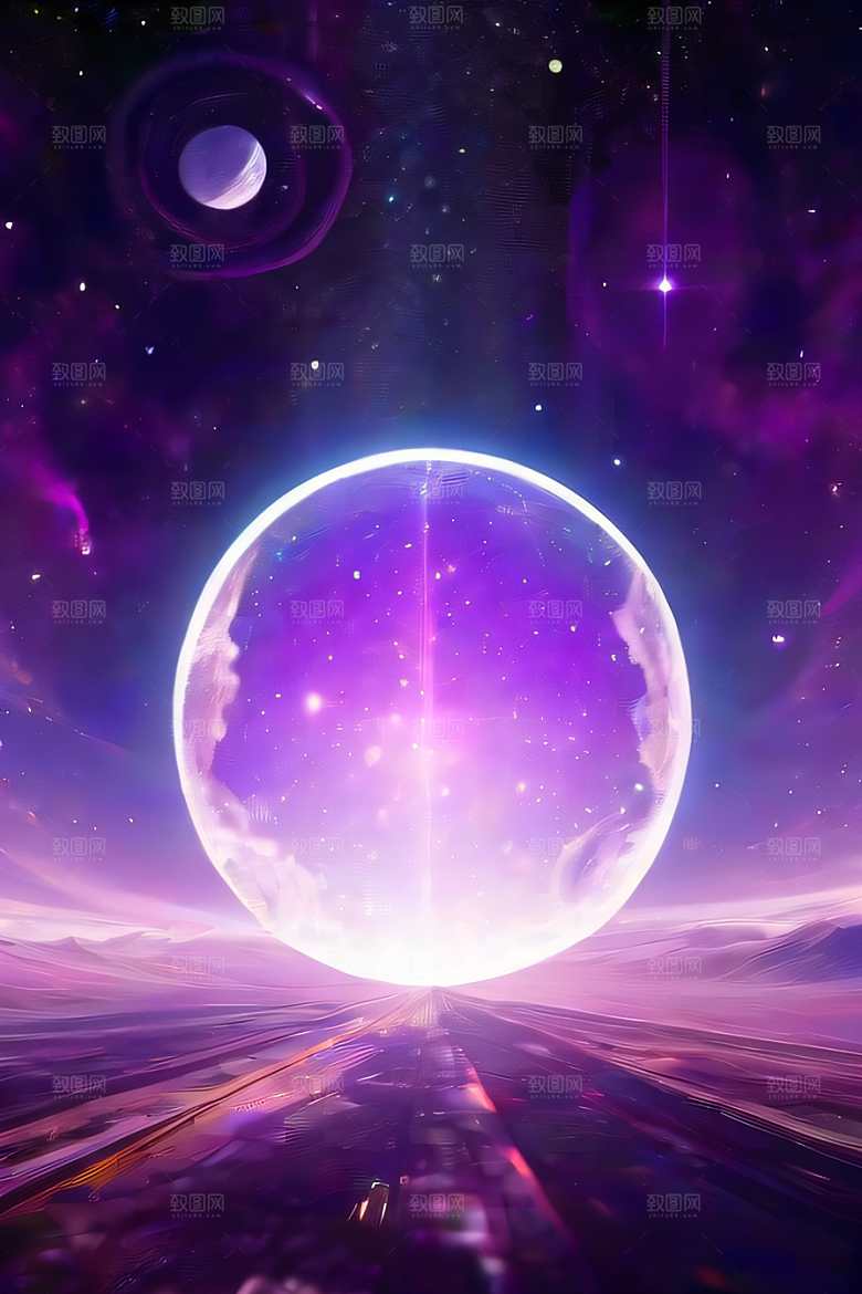深紫色传送门太空中的梦幻景象
