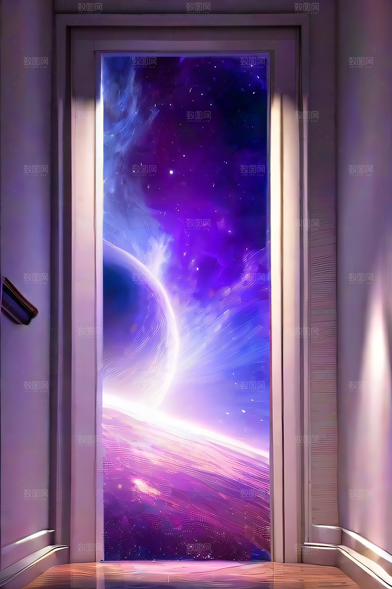 深紫色传送门太空中的梦幻景象