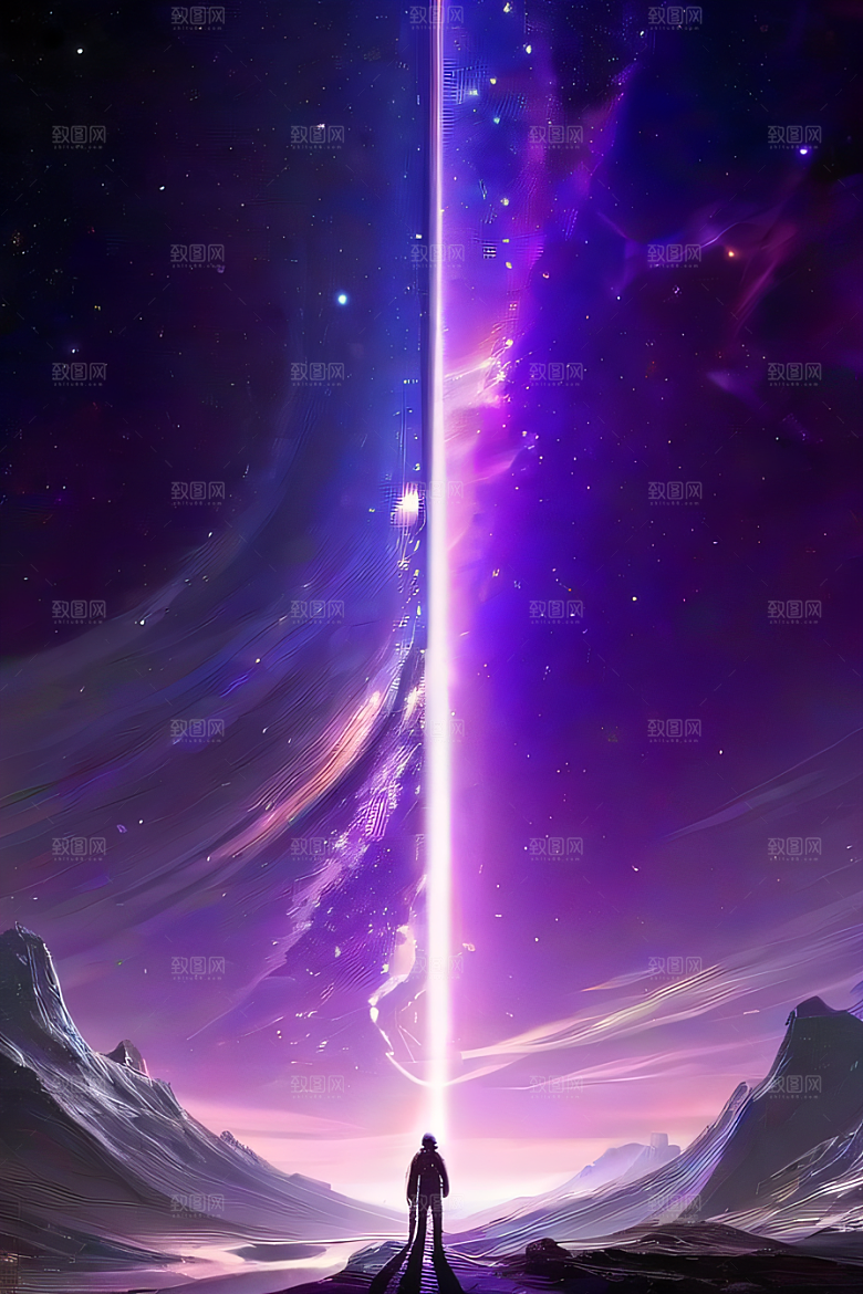 深紫色传送门太空中的梦幻景象