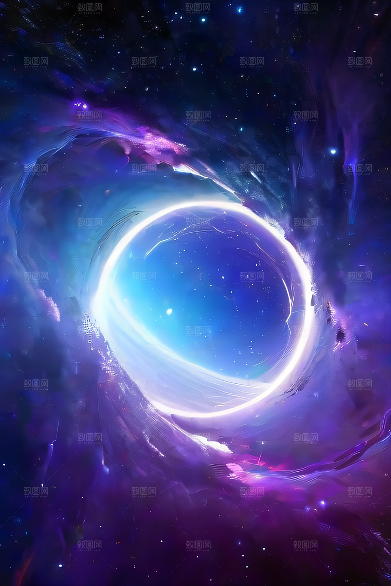 传送门中的梦幻紫色太空