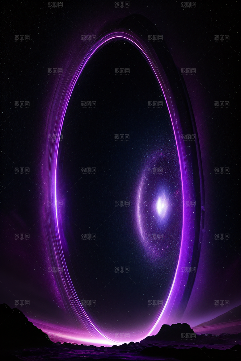 传送门中的梦幻紫色太空