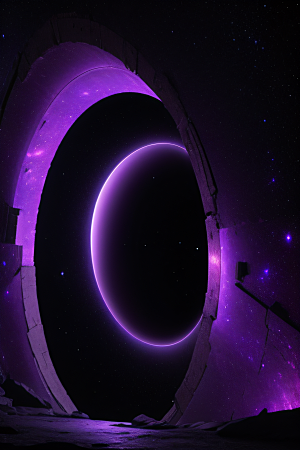 闪耀的传送门深紫色的太空梦境