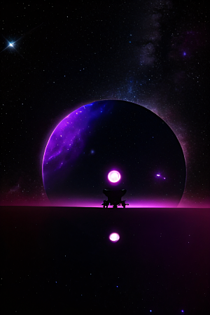 闪耀的太空传送门梦幻深紫色景象