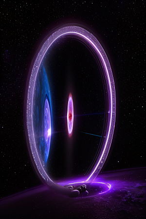 传送门中的梦幻紫色太空
