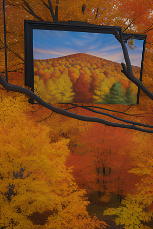 锡勒姆马萨诸塞州秋天的超详细油画