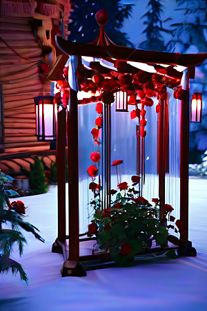 红玫瑰花园的艺术站趋势图片