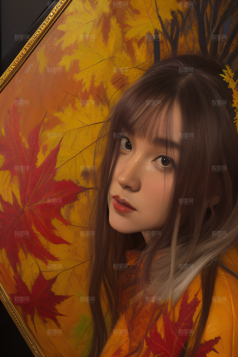 锡勒姆的秋天真实细节的无限油画