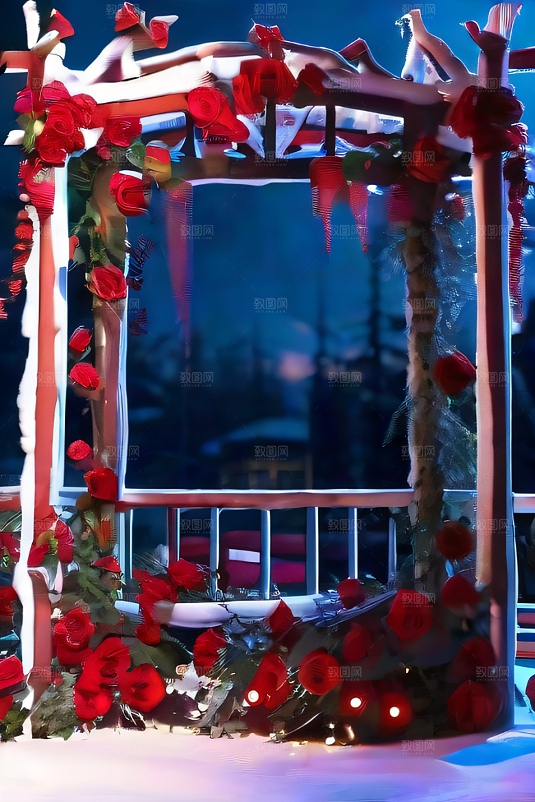 红玫瑰花园的艺术站趋势图片
