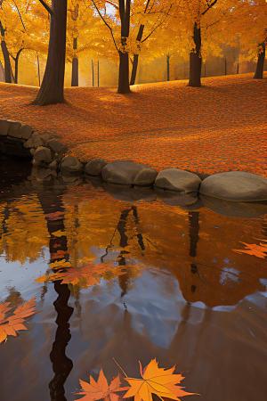 锡勒姆秋季风景无穷细节的油画