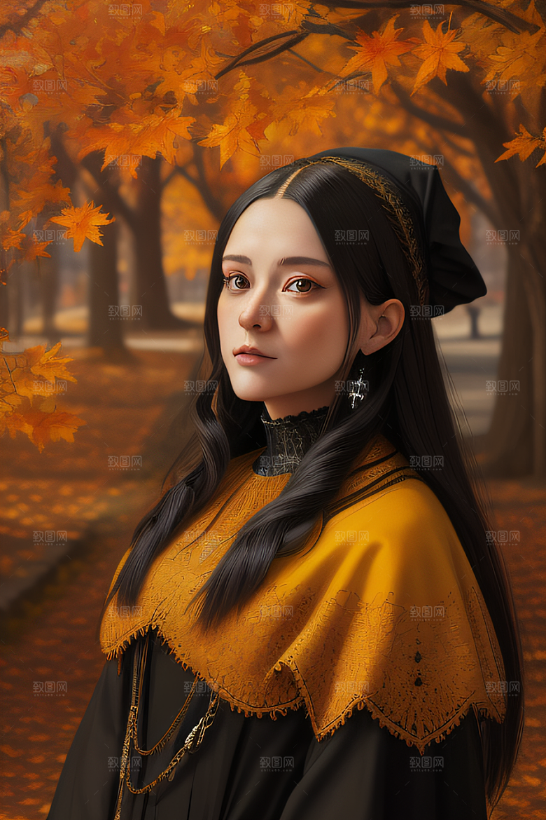 锡勒姆的秋天绚丽真实的油画