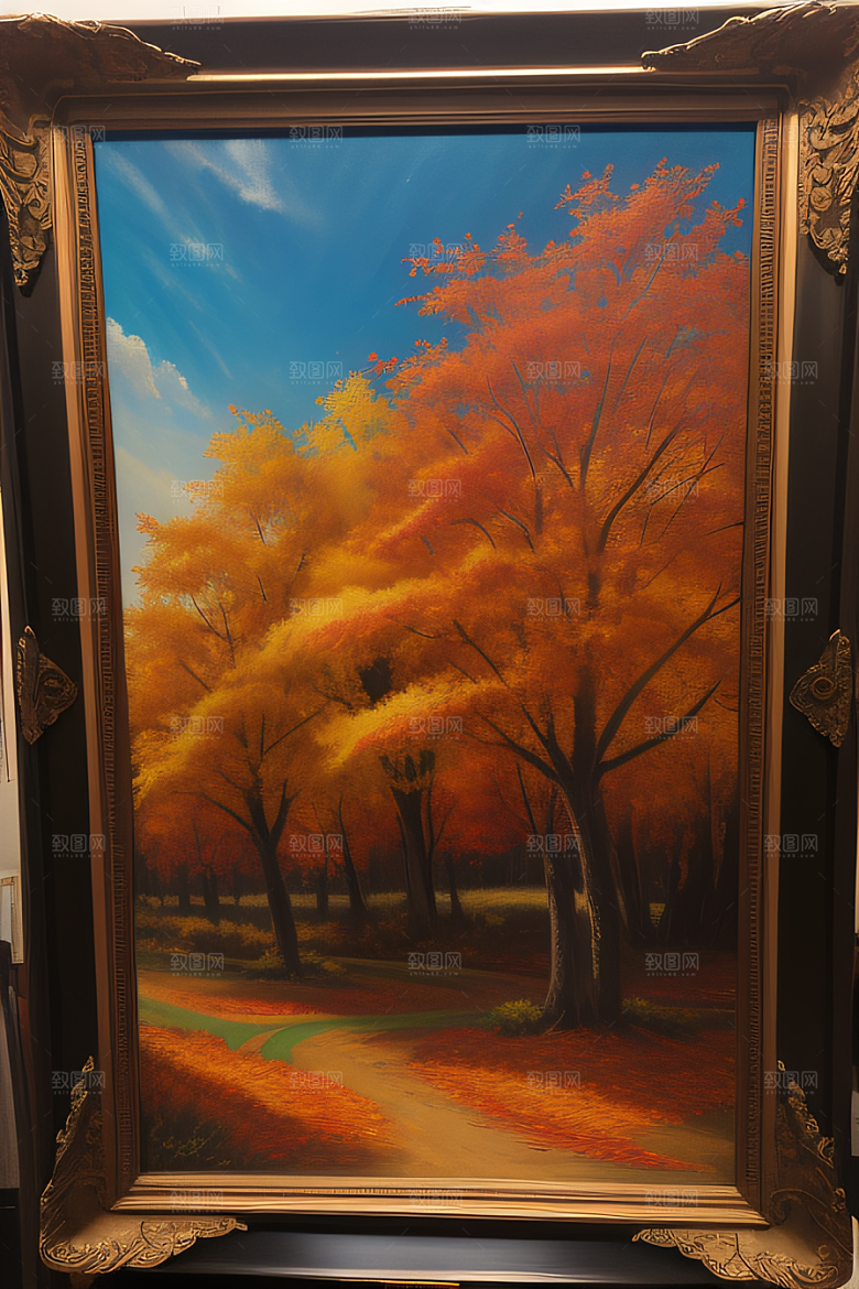 绚丽秋天描绘锡勒姆的超详细油画