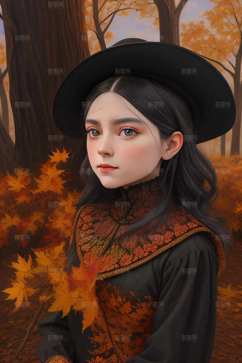 绚丽秋天描绘锡勒姆的超详细油画