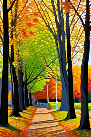 锡勒姆马萨诸塞州的秋季油画