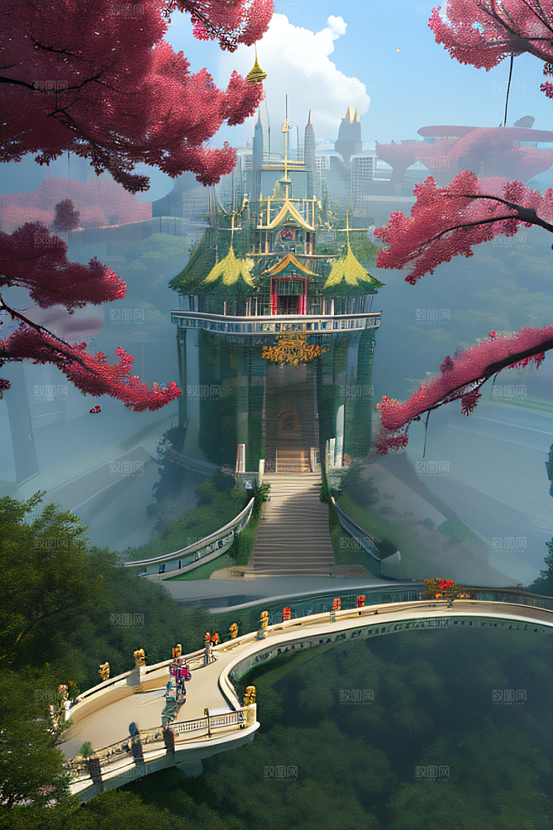 美丽浮华的天空水晶宫