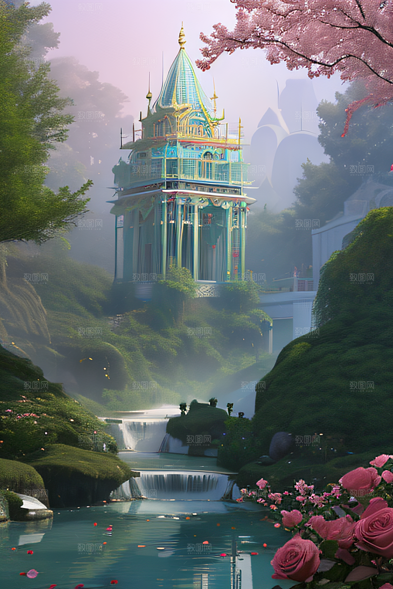 玉石与翡翠的天空宫殿
