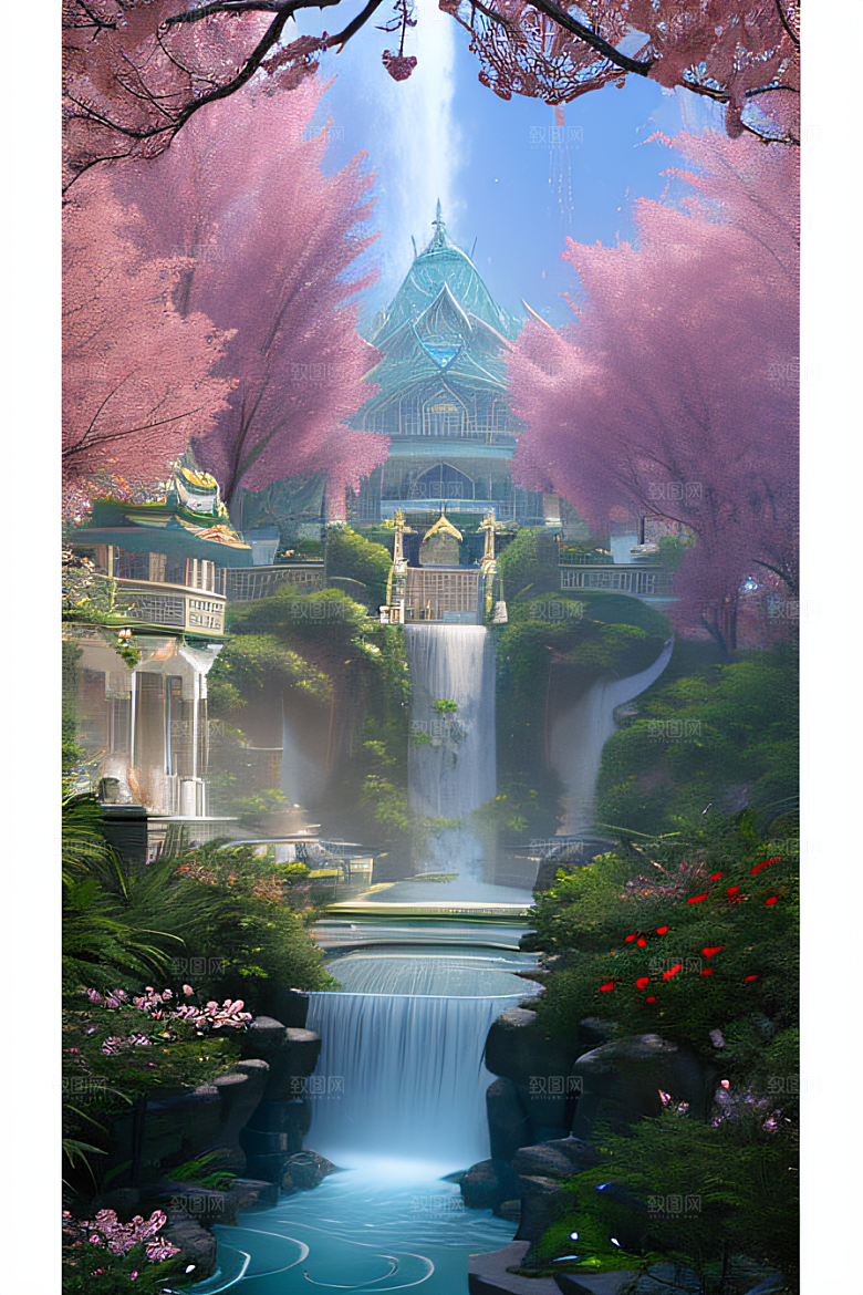 玉石与翡翠的天空宫殿