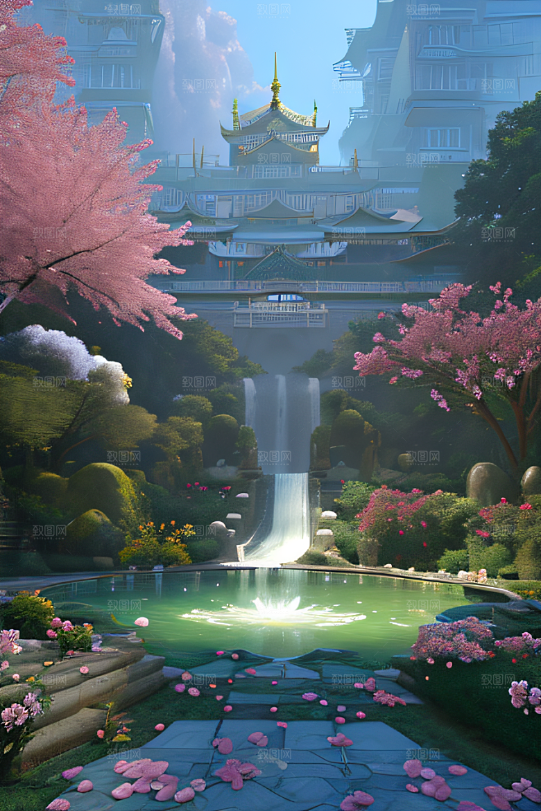 天空中绽放的超写实水晶宫