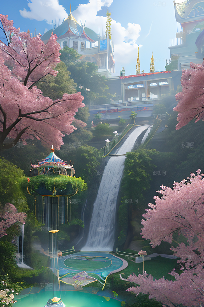 天空中绽放的超写实水晶宫