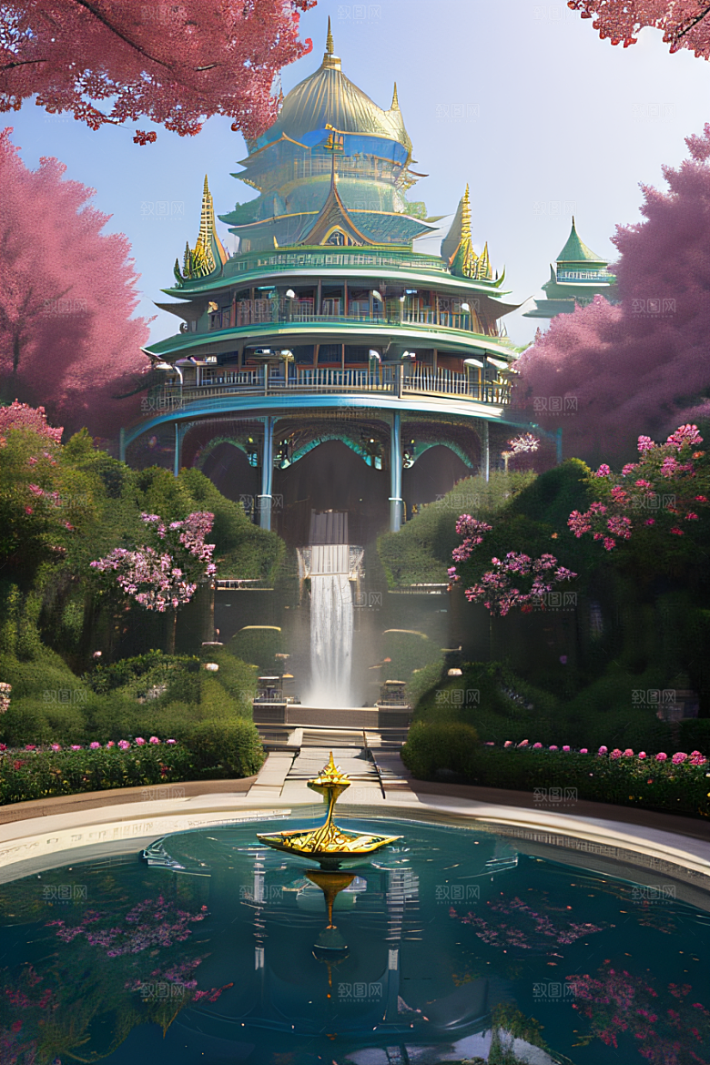 天空中绽放的超写实水晶宫