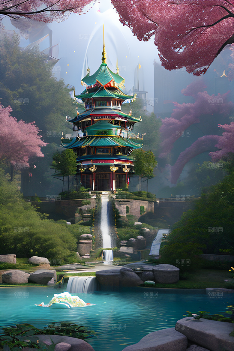 天空中绽放的超写实水晶宫