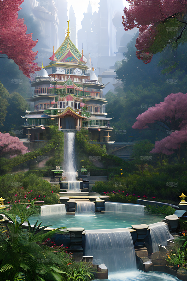 天空中绽放的超写实水晶宫