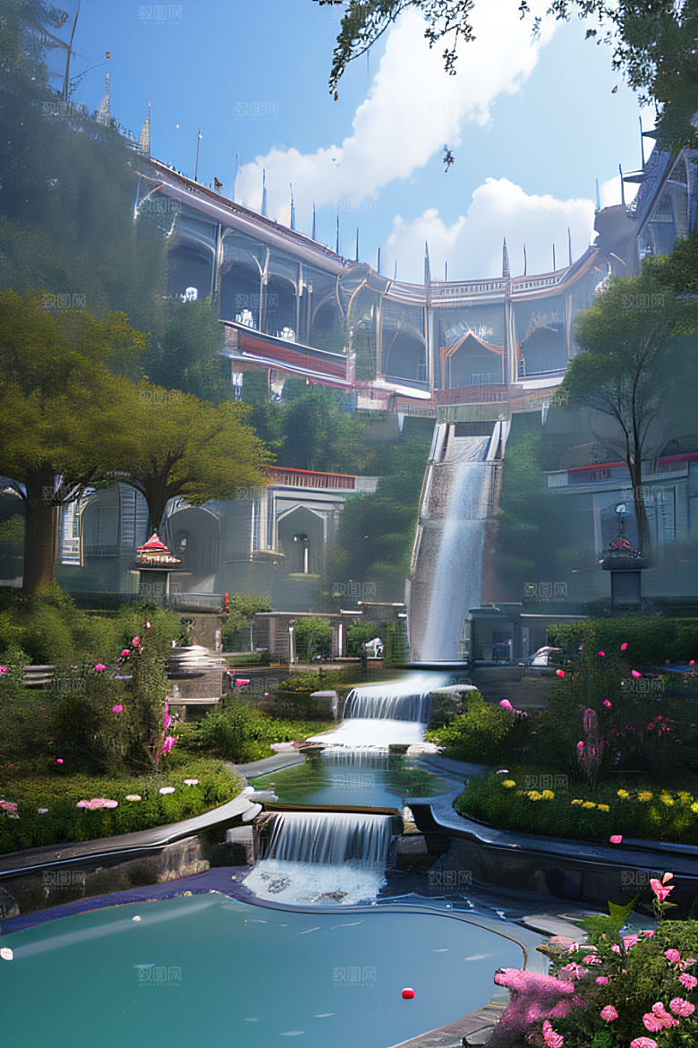 天空中绽放的超写实水晶宫