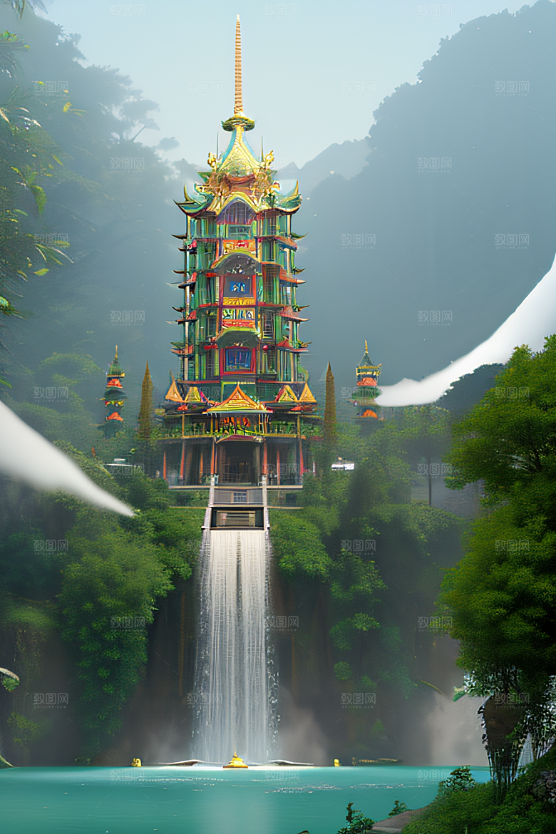 天空中绽放的超写实水晶宫