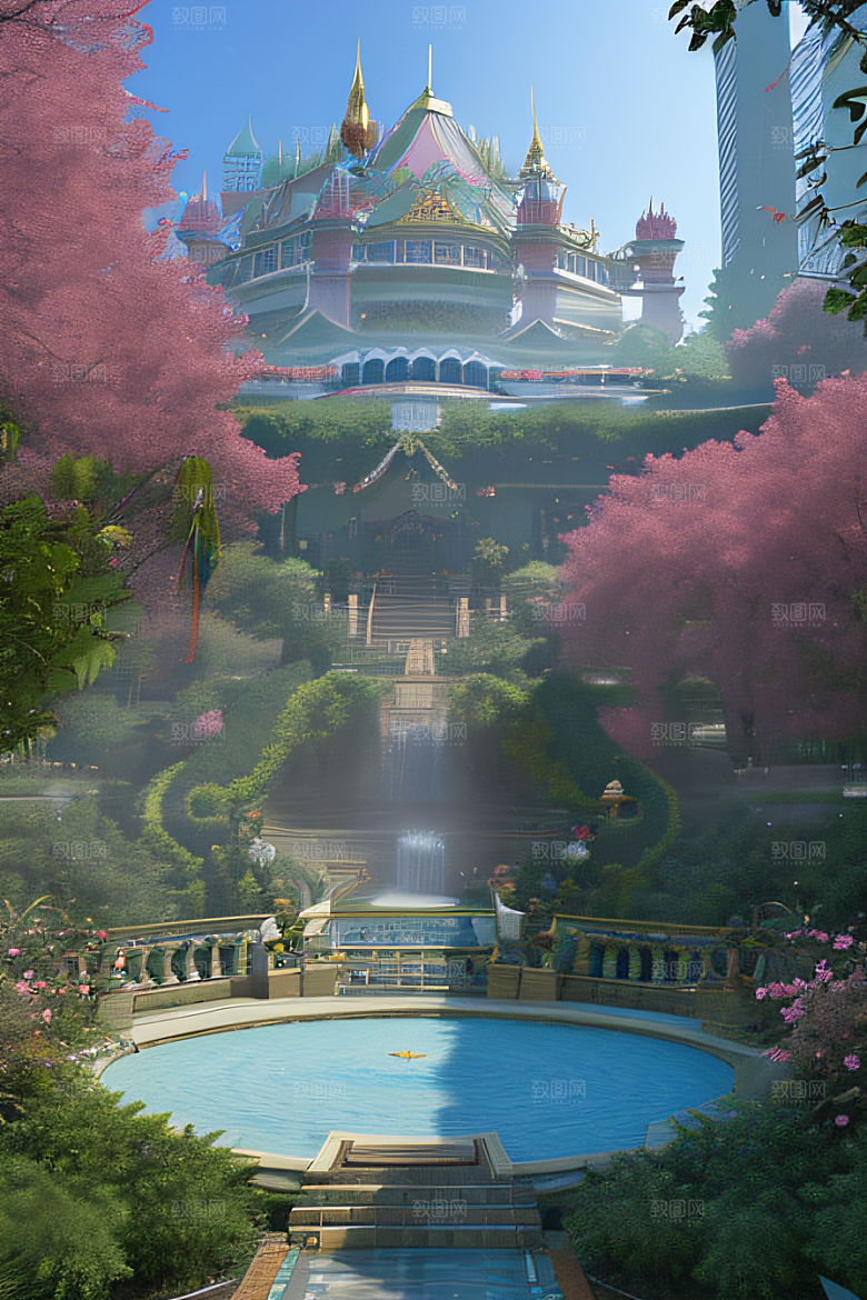 天空中绽放的超写实水晶宫