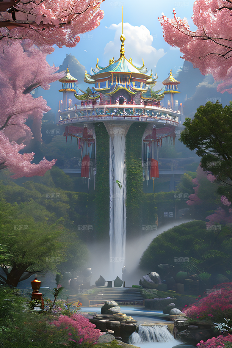 天空中绽放的超写实水晶宫