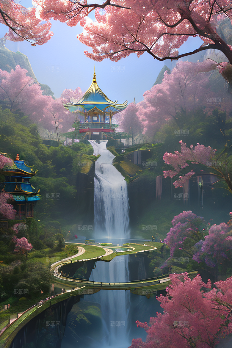 仙境之旅处处绽放玫瑰的唯美水晶宫殿
