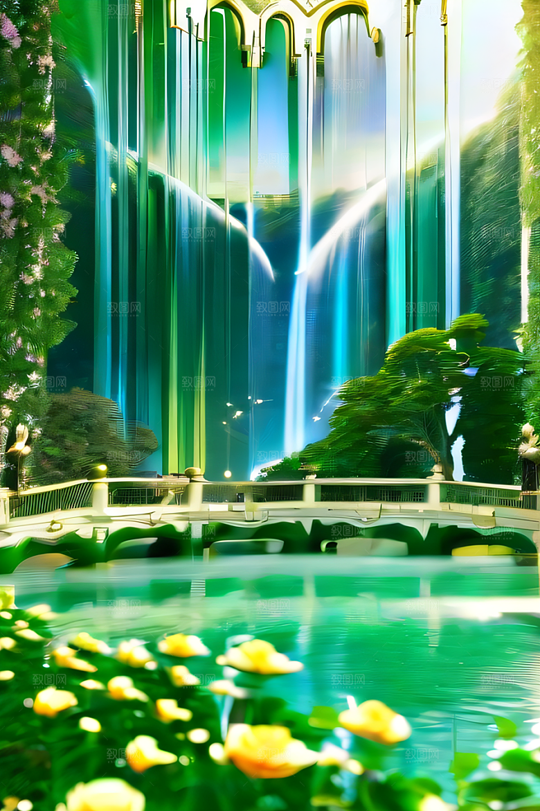 美轮美奂渲染的美丽高清水晶宫
