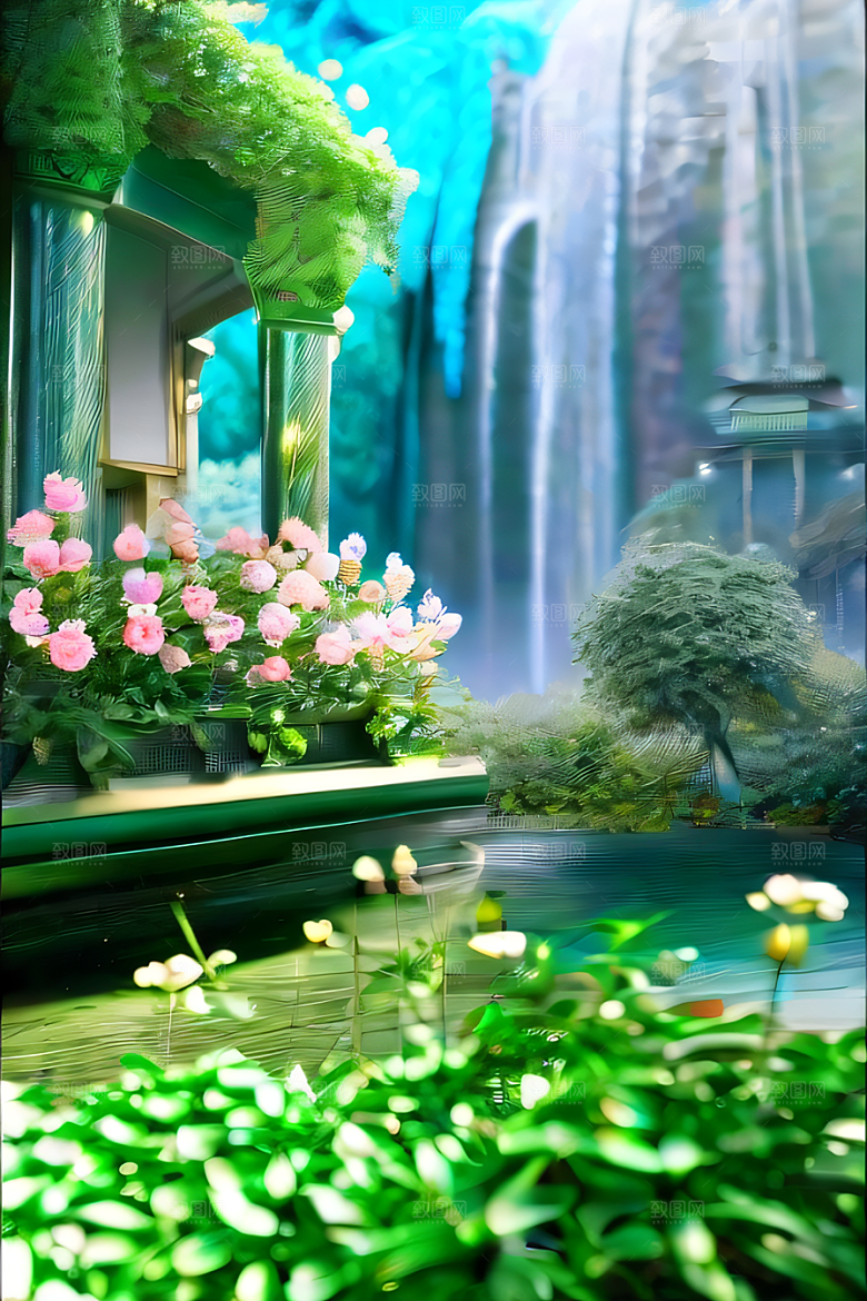 美轮美奂渲染的美丽高清水晶宫