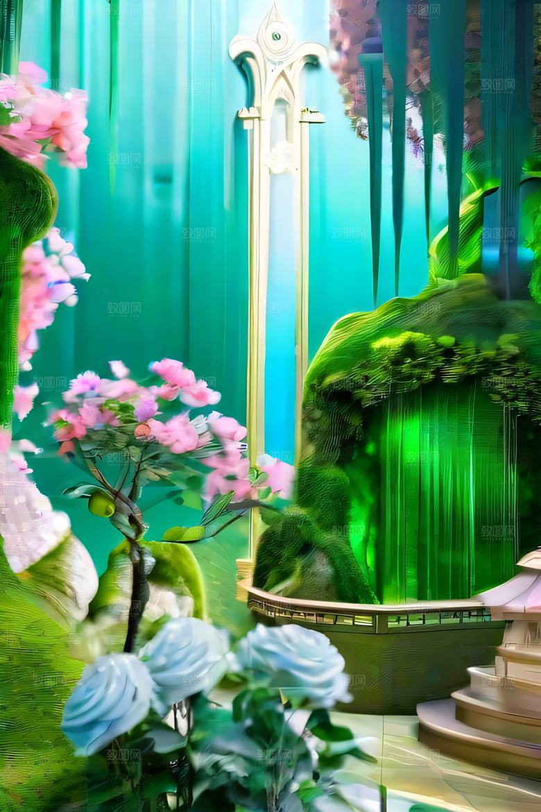 美轮美奂渲染的美丽高清水晶宫