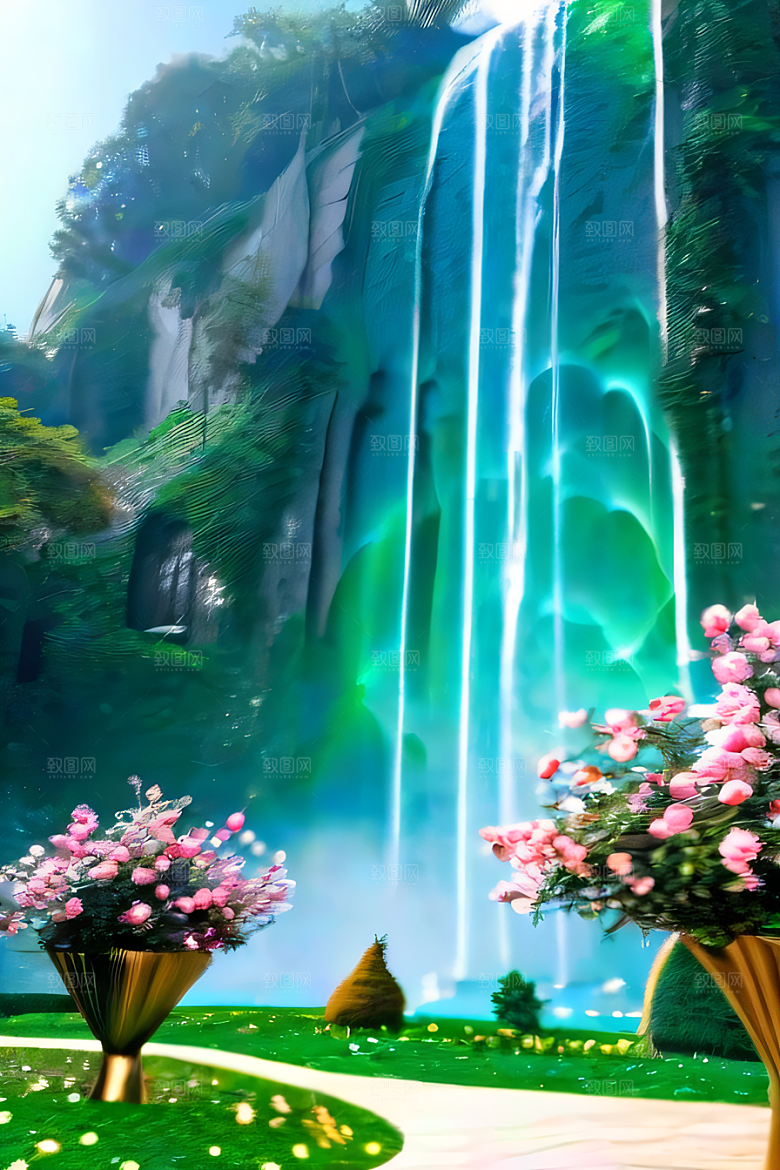 美轮美奂渲染的美丽高清水晶宫