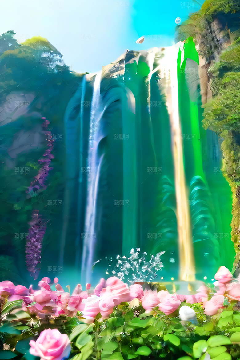 美轮美奂渲染的美丽高清水晶宫