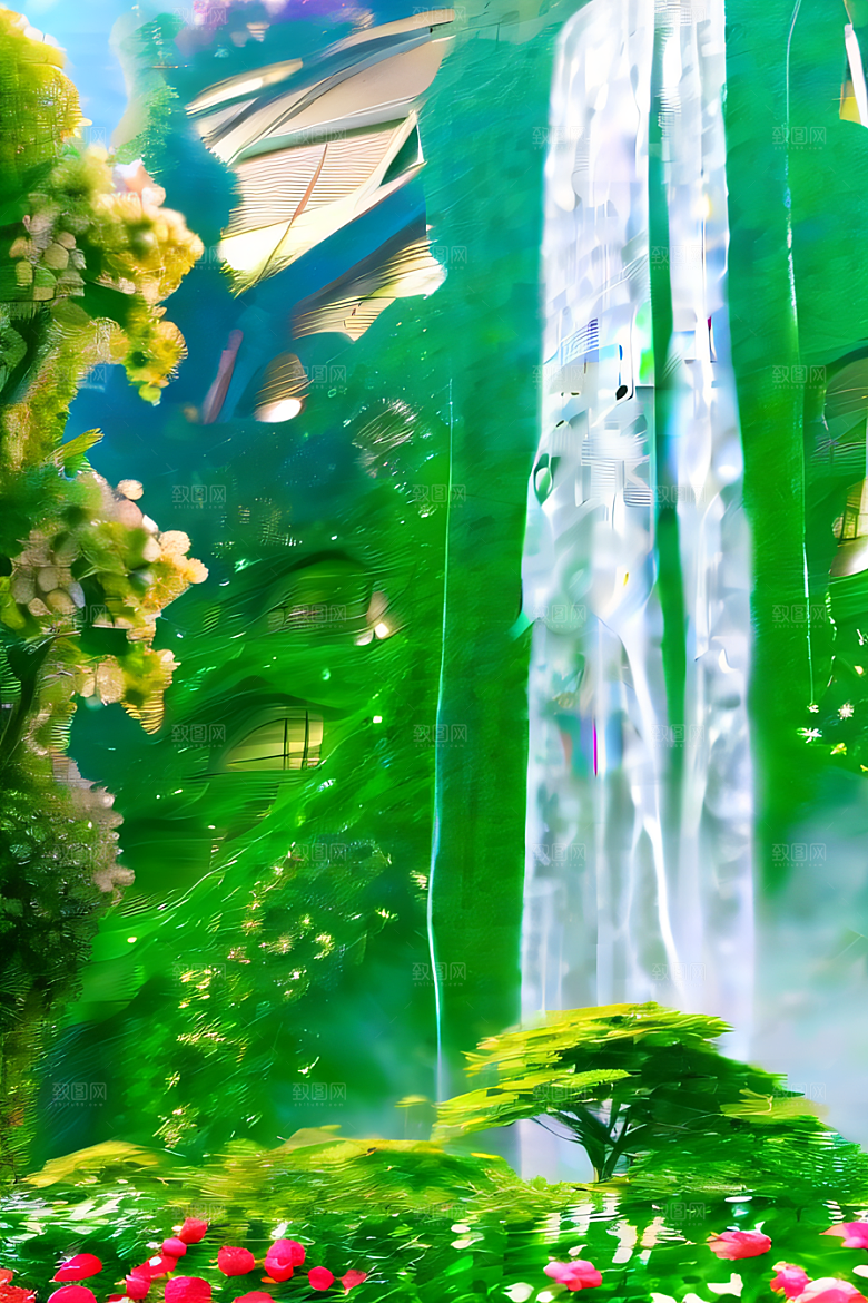 美轮美奂渲染的美丽高清水晶宫