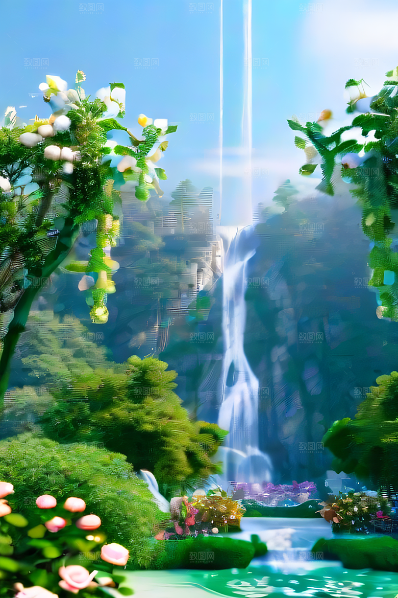 美轮美奂渲染的美丽高清水晶宫