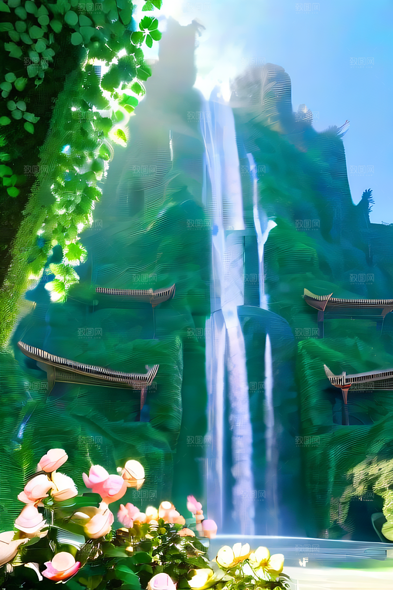 美轮美奂渲染的美丽高清水晶宫