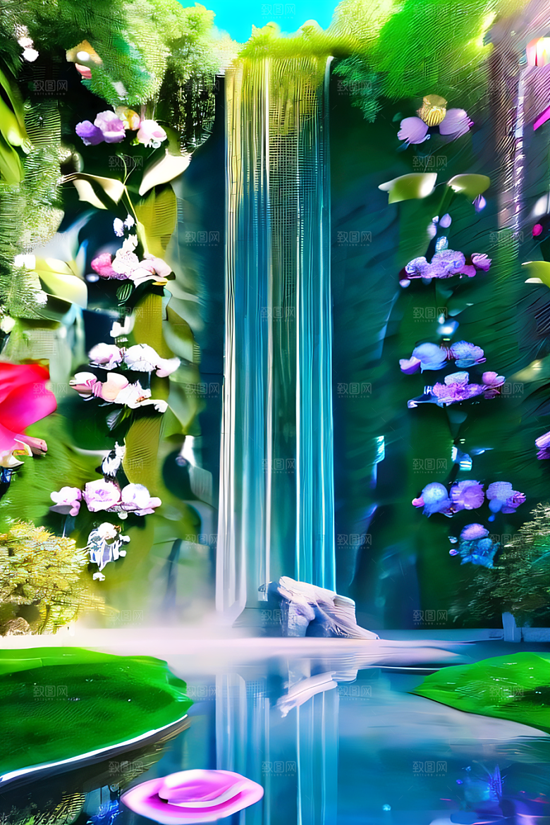 绚丽夺目玉石与翡翠绽放的超写实水晶宫