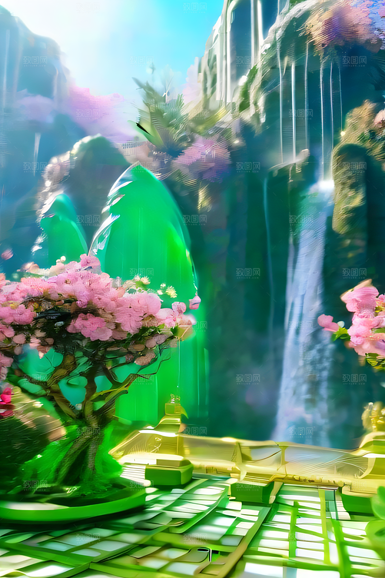 玉石与黄金交相辉映绽放玫瑰的水晶宫殿