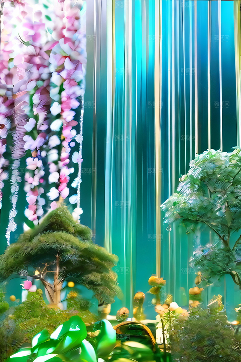 玉石与黄金交相辉映绽放玫瑰的水晶宫殿