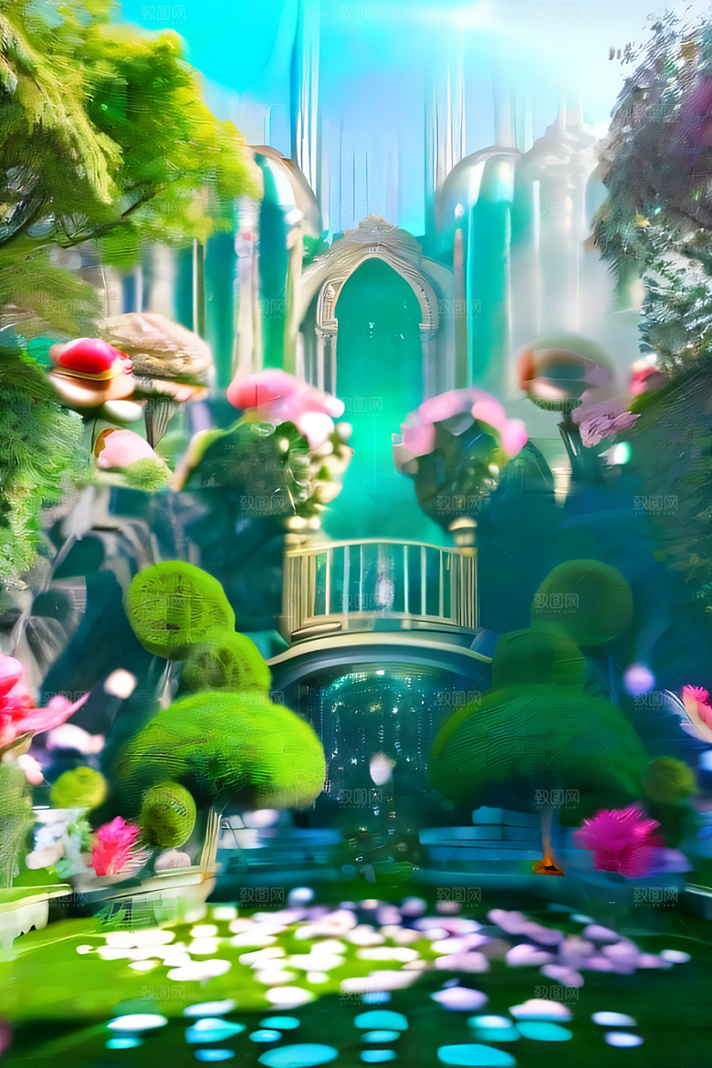 玉石与黄金交相辉映绽放玫瑰的水晶宫殿
