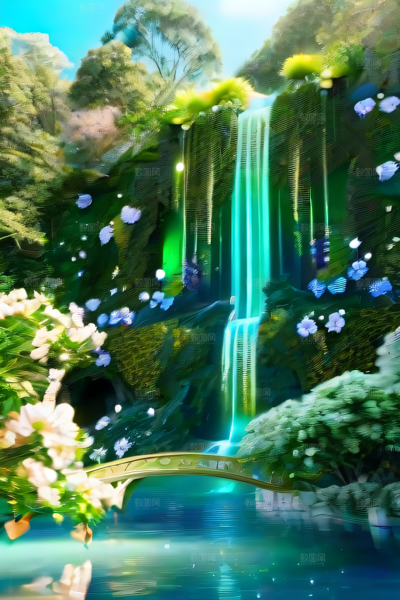梦幻高清美丽天空中的水晶宫殿