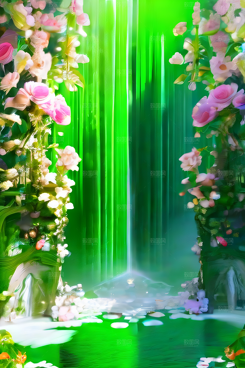 梦幻高清美丽天空中的水晶宫殿