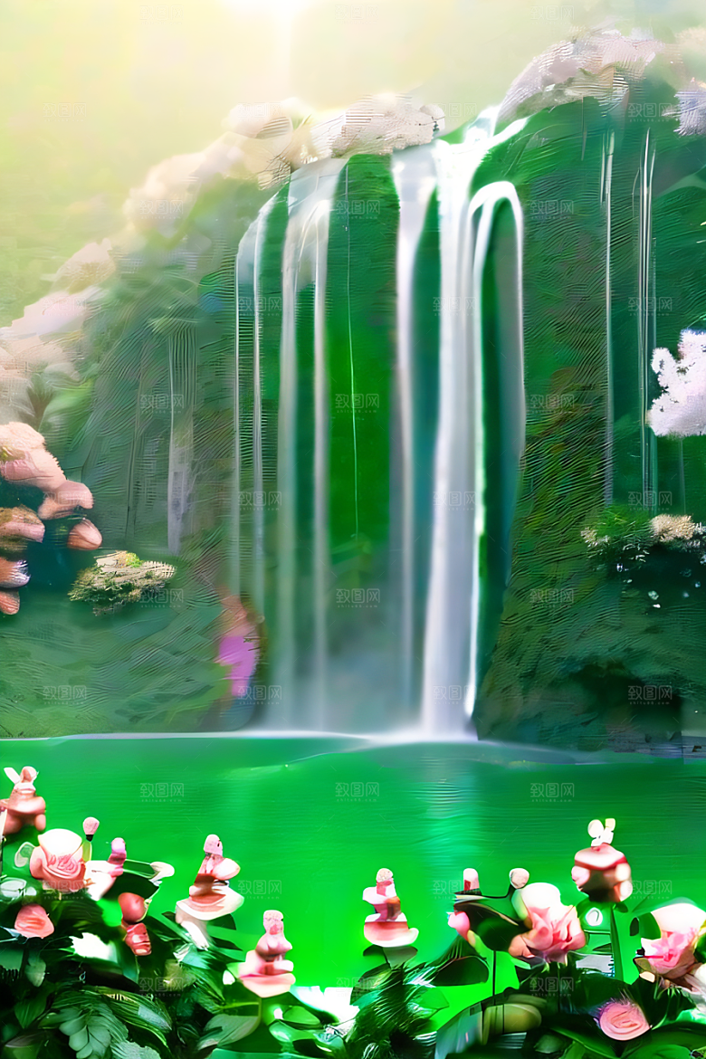 梦幻高清美丽天空中的水晶宫殿
