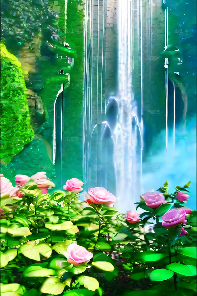 梦幻高清美丽天空中的水晶宫殿