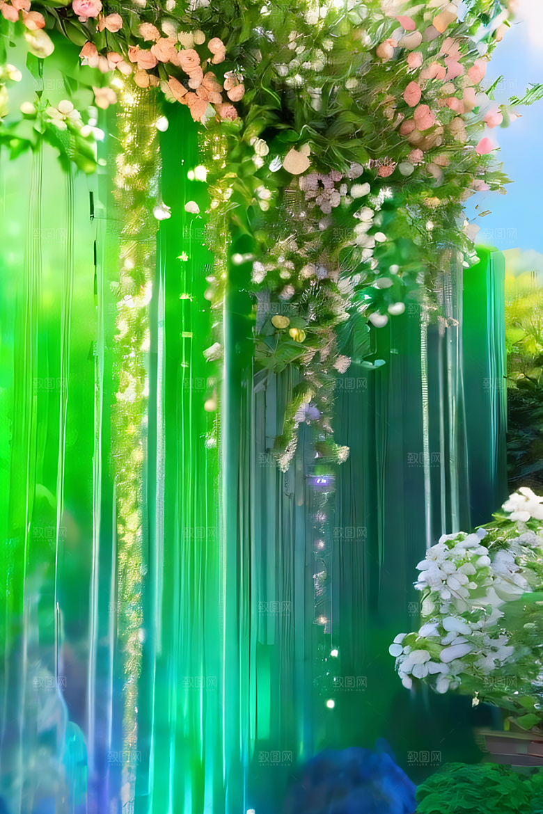 梦幻高清美丽天空中的水晶宫殿