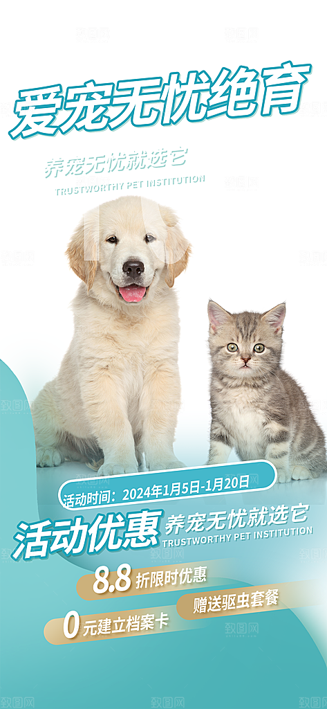 文明养犬宣传宠物店海报