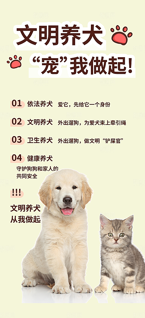 文明养犬宣传宠物店海报